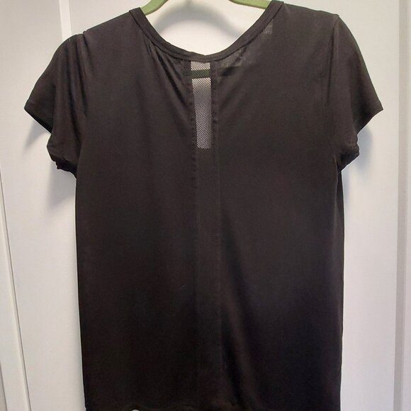 JOE FRESH Women's Black Cap Sleeves Knit Tee-Shirt w/Mesh Panel in Back - XS/TP - Picture 4 of 10